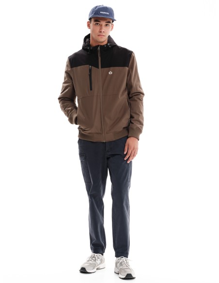 EMERSON ΜΠΟΥΦΑΝ BOMBER ΜΕ ΚΟΥΚΟΥΛΑ CAMEL/BLACK- 232.EM10.37