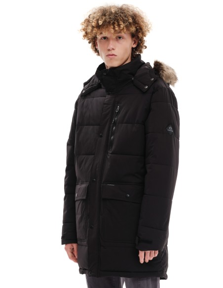 EMERSON ΜΠΟΥΦΑΝ ΜΑΚΡΥ PUFFER ΜΕ ΚΟΥΚΟΥΛΑ BLACK -  232.EM10.68