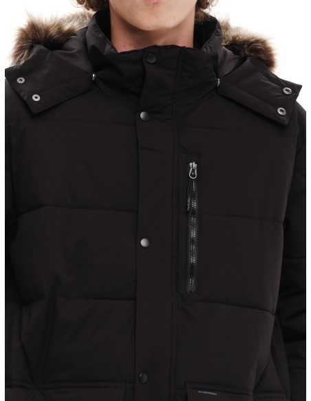 EMERSON ΜΠΟΥΦΑΝ ΜΑΚΡΥ PUFFER ΜΕ ΚΟΥΚΟΥΛΑ BLACK -  232.EM10.68