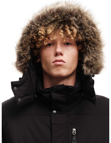 EMERSON ΜΠΟΥΦΑΝ ΜΑΚΡΥ PUFFER ΜΕ ΚΟΥΚΟΥΛΑ BLACK -  232.EM10.68