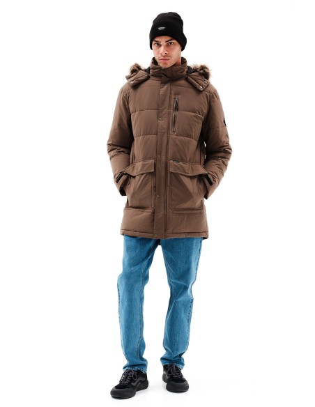 EMERSON ΜΠΟΥΦΑΝ ΜΑΚΡΥ PUFFER ΜΕ ΚΟΥΚΟΥΛΑ CAMEL-232.EM10.68