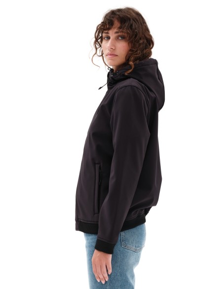 EMERSON ΜΠΟΥΦΑΝ BONDED BOMBER ΜΕ ΚΟΥΚΟΥΛΑ BLACK- 232.EW11.88