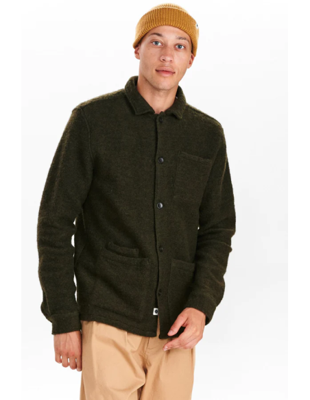 Anerkjendt Akoscar Wool Double Pocket Dark Olive-900959