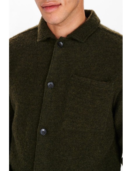 Anerkjendt Akoscar Wool Double Pocket Dark Olive-900959