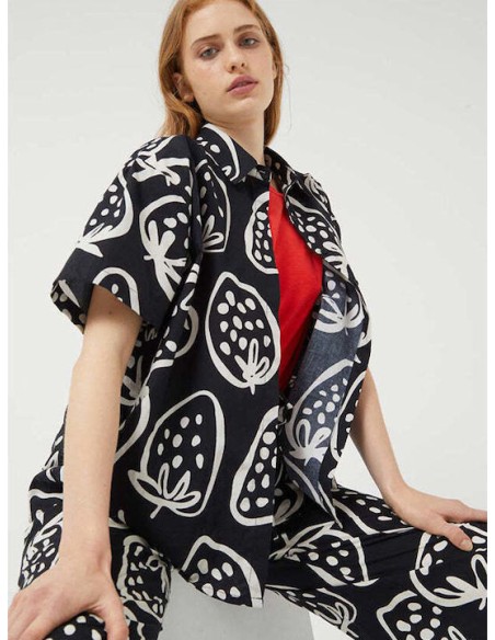 Compania Fantastica Κοντομάνικο Γυναικείο Πουκάμισο - 41C/41012