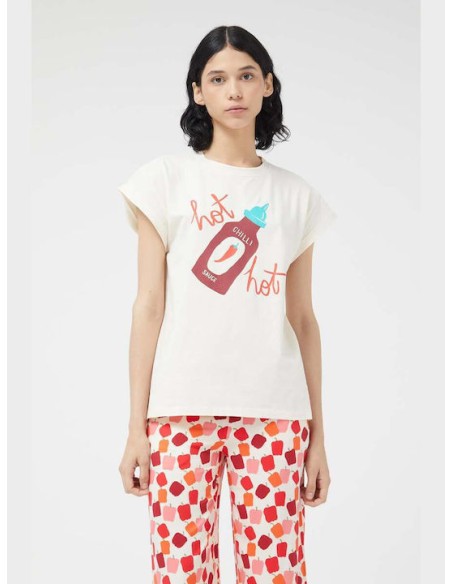 Compania Fantastica Γυναικείο T-shirt Λευκό - 41C/42023