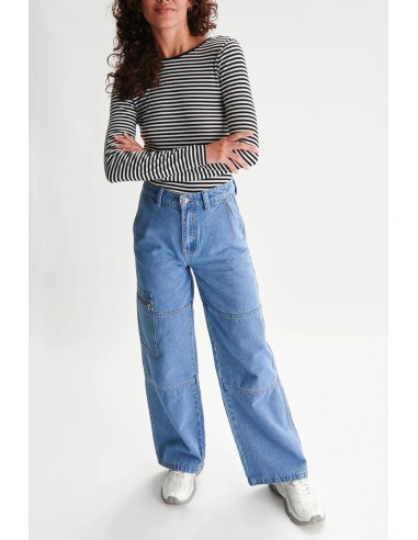 24 Colours Denim Blue Pants Γυναικείο Τζιν Παντελόνι - 80350-blue