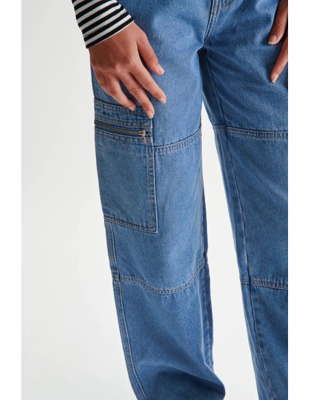 24 Colours Denim Blue Pants Γυναικείο Τζιν Παντελόνι - 80350-blue