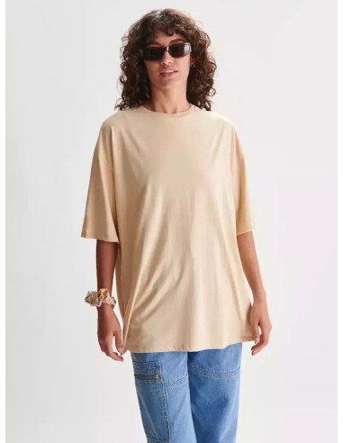 24 Colours T-shirt Oversized Beige -...