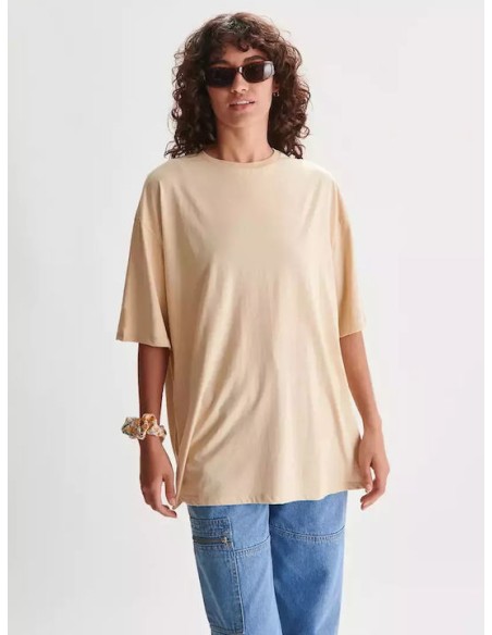 24 Colours T-shirt Oversized Beige - 12124a