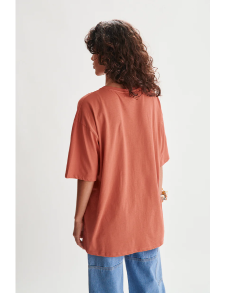 24COLOURS Oversized Plain Rose T-Shirt Γυναικείο - 12124b