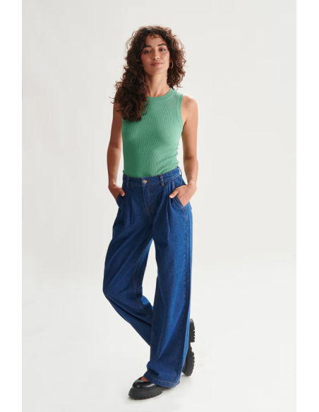 copy of 24 Colours Denim Blue Pants Γυναικείο Τζιν Παντελόνι - 80350-blue