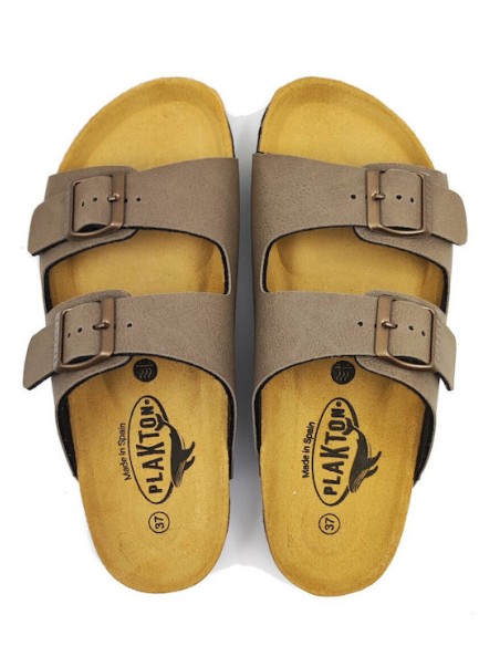 Plakton Eva NOBUCK Taupe Sandals - 180010-taupe