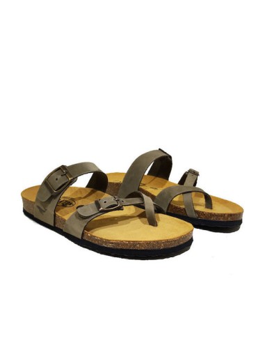 Plakton Eva NOBUCK Kaki Sandals -...