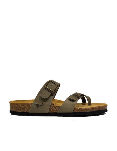 Plakton Eva NOBUCK Kaki Sandals - 181032-kaki