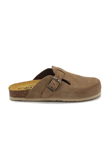Plakton Eva AFELPADO Tan Suede Clogs - 181539-tan