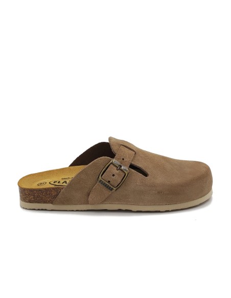 Plakton Eva AFELPADO Tan 104 Suede Clogs - 181539-tan