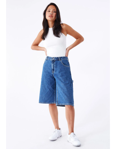 Dr Denim Bree Worker Pebble Mid Stone Shorts- 2410105