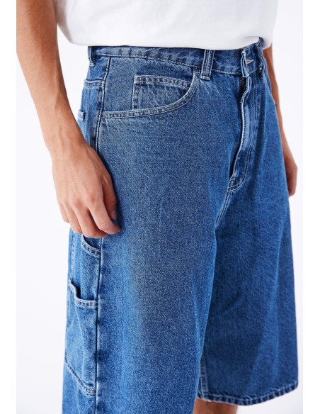 Dr Denim Shorts M Vali Worker Pebble Mid Stone Denim - 2410106