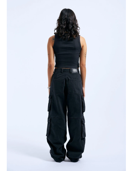 Dr. Denim Ainslee Off Black Cropped Tank Top - 2411103