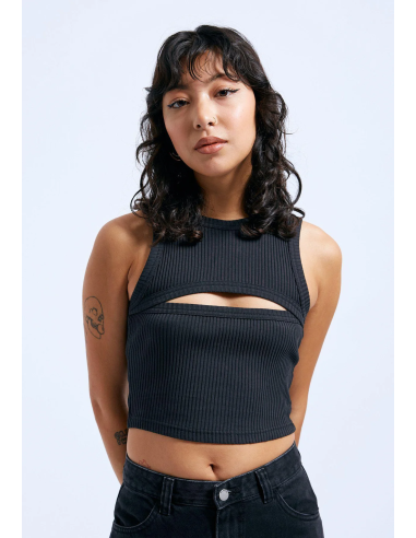 Dr Denim Γυναικείο Τοπ Μπλουζάκι Ainslee Top - Off Black - 2411103