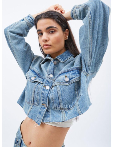 Dr Denim Jacket W Sandi Stream Light Worn - 2311101