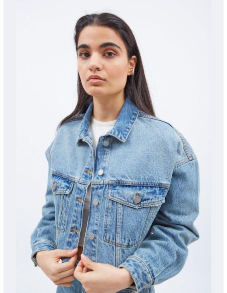 Dr Denim Jacket W Sandi Stream Light Worn - 2311101