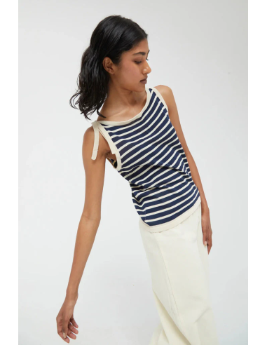Compania Fantastica Navy Striped Top...
