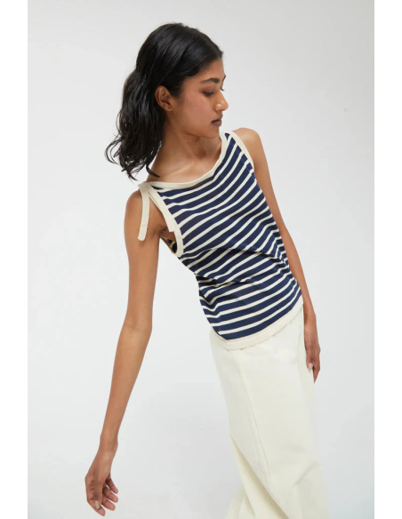 Compania Fantastica Navy Striped Top - 10350