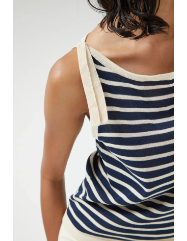 Compania Fantastica Navy Striped Top...