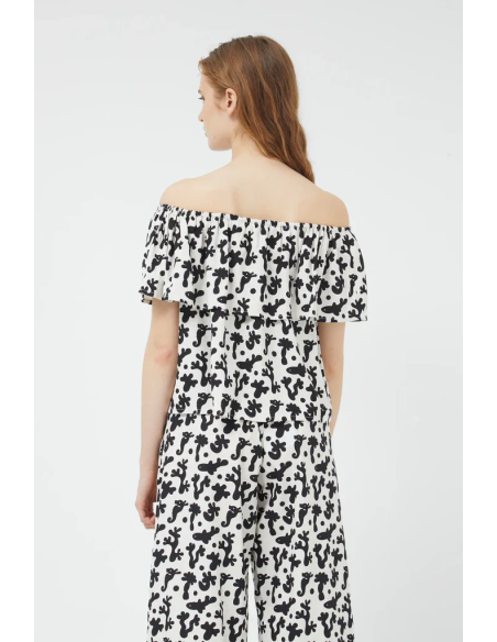 Compania Fantastica Top Μπλουζάκι Ασπρόμαυρο - 40120