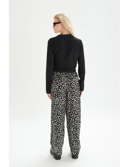 24COLOURS Black And White Long Pants- 60832a