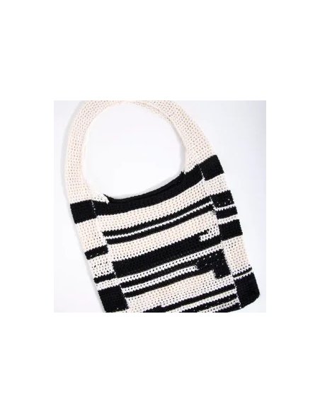 24 COLOURS Crochet Bag Black/White - 18795a