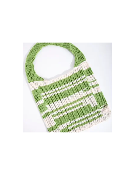 24COLOURS Crochet Bag  Green/White 18795b