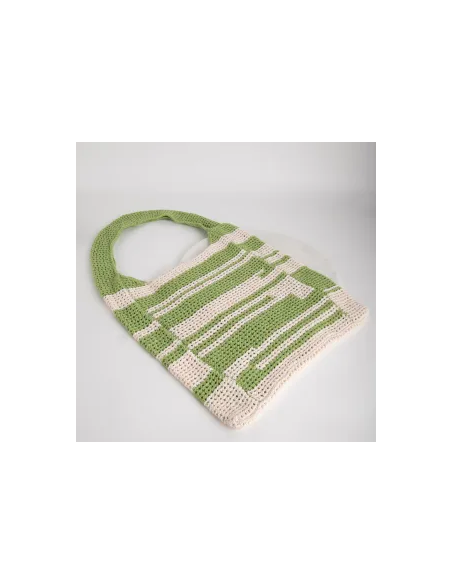 24COLOURS Crochet Bag  Green/White 18795b