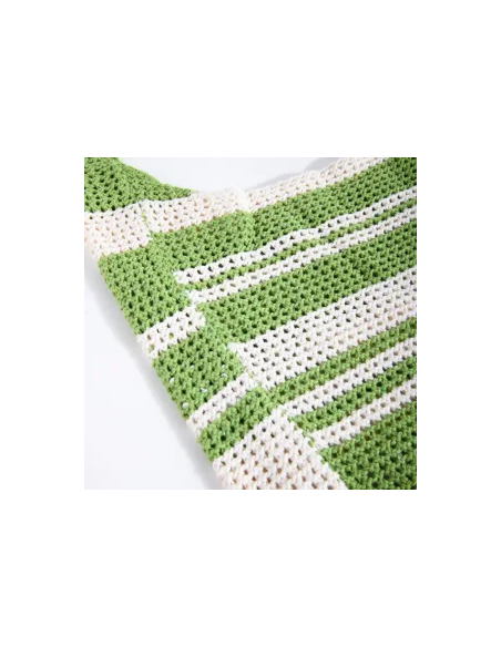 24COLOURS Crochet Bag  Green/White 18795b