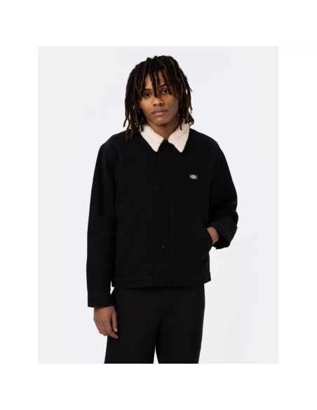 DICKIES DUCK CANVAS DECK JACKET STONE WASHED BLACK-DK0A4XFYC401