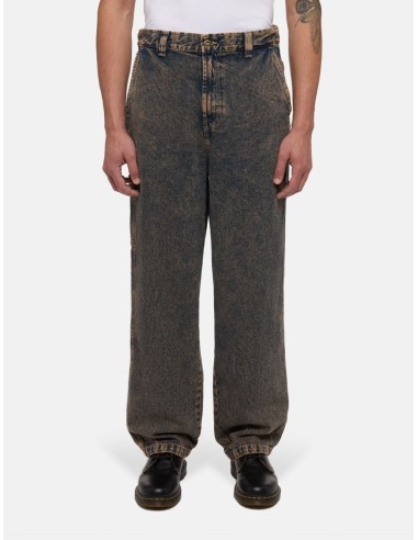 dickies MADISON BAGGY FIT DENIM OVERDYE BROWN WASH PANTS - DK0A4YECK191