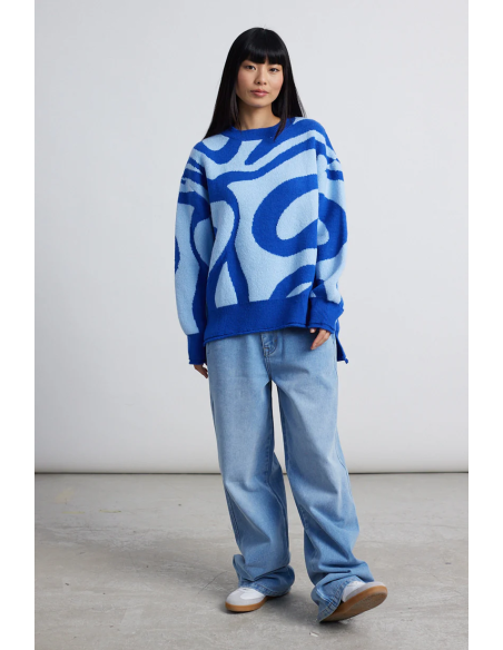 24 COLOURS Pullover blue wave - 41173a
