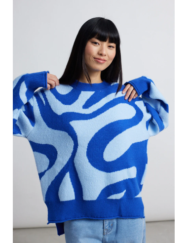 24 COLOURS Pullover blue wave - 41173a