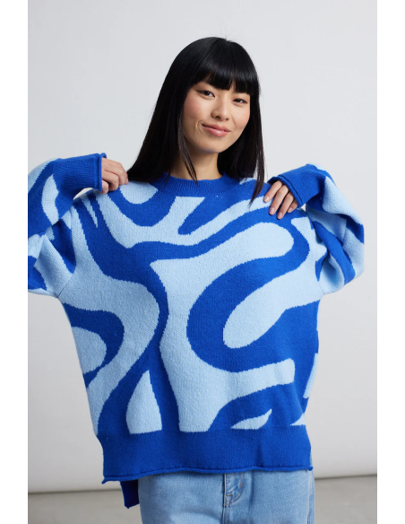 24 COLOURS Pullover blue wave - 41173a