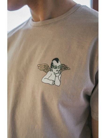 Washed The Black Cat Angels Bone T-shirt- AP062-01-G002