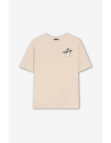 Washed The Black Cat Angels Bone T-shirt- AP062-01-G002