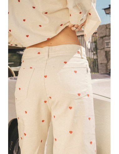 Relaxed Multiheart Ivory Pants...
