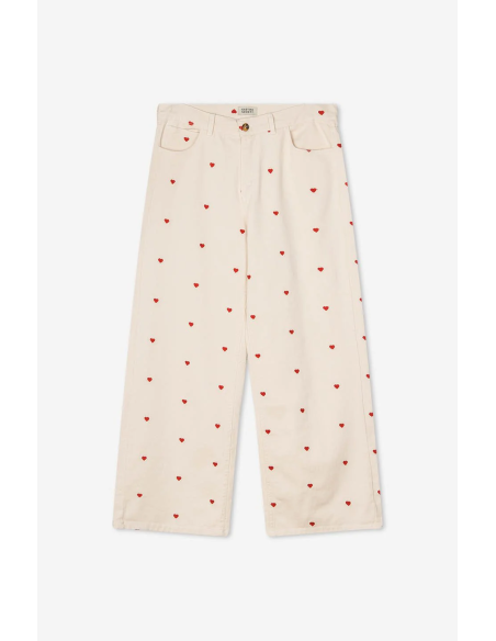 Relaxed Multiheart Ivory Pants -AP023-01-K002