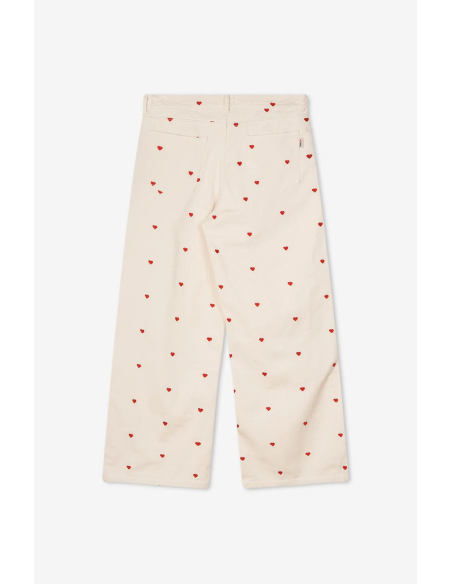 Relaxed Multiheart Ivory Pants -AP023-01-K002