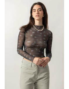 Urban Black Tulle T-shirt -... 2