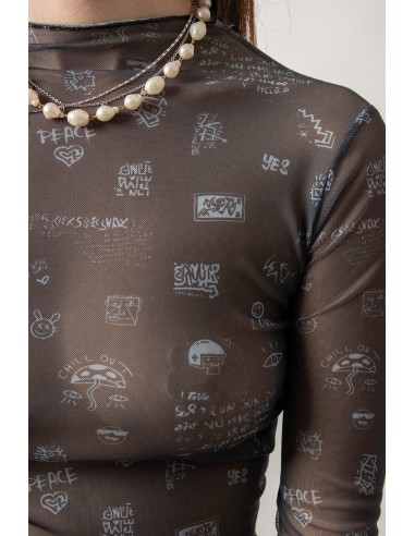 Urban Black Tulle T-shirt -...