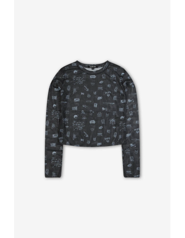 Urban Black Tulle T-shirt -...