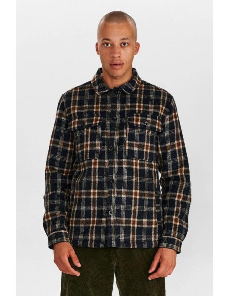 Anerkjendt Aklion Boiled Wool Overshirt in Incense - 901028